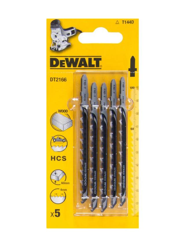 Пилки по дереву и пластмассе для лобзика 100 мм HCS DeWalt DT2166-QZ