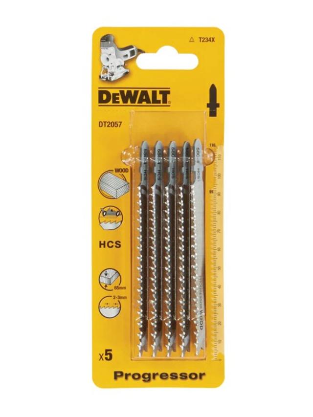 Пилки по дереву и пластмассе для лобзика 116 мм HCS DeWalt DT2057-QZ