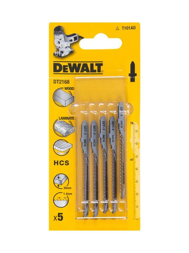 Пилки по дереву и пластмассе для лобзика 76 мм HCS DeWalt DT2168-QZ