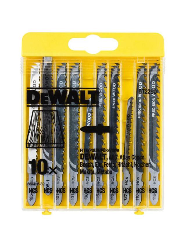Набор пилок по дереву для лобзика DEWALT DT2290-QZ 10шт