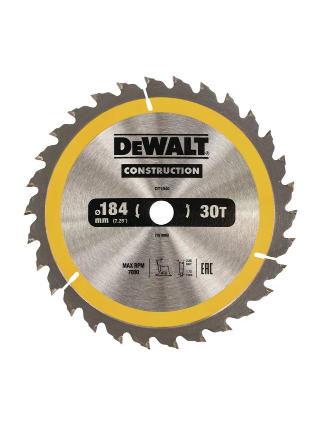 Пильный диск по дереву 184 х 16 мм DeWalt DT1940-QZ