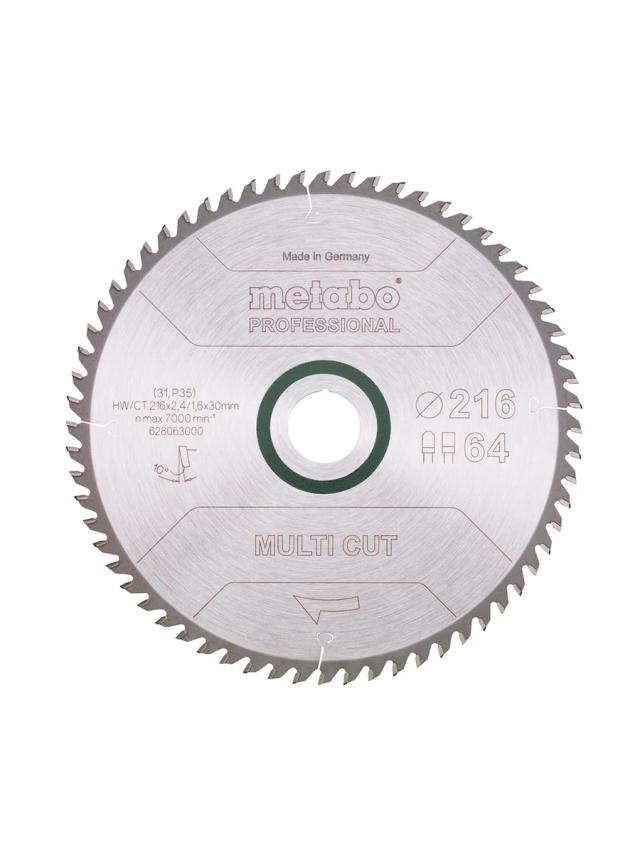 Пильный диск по дереву 216 х 30 мм Metabo Multi Cut Professional