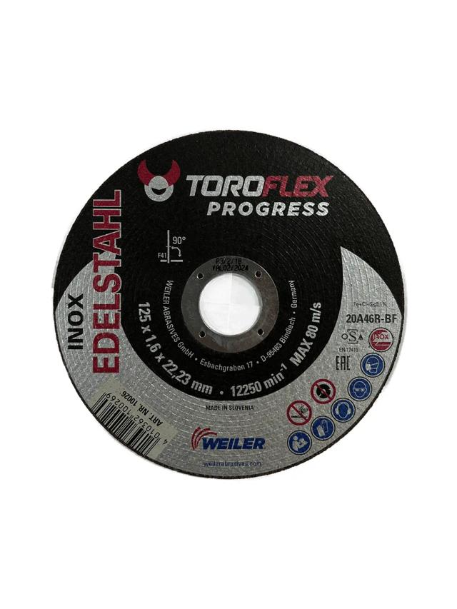 Круг отрезной по металлу 1.6 х 125 мм Toroflex Progress