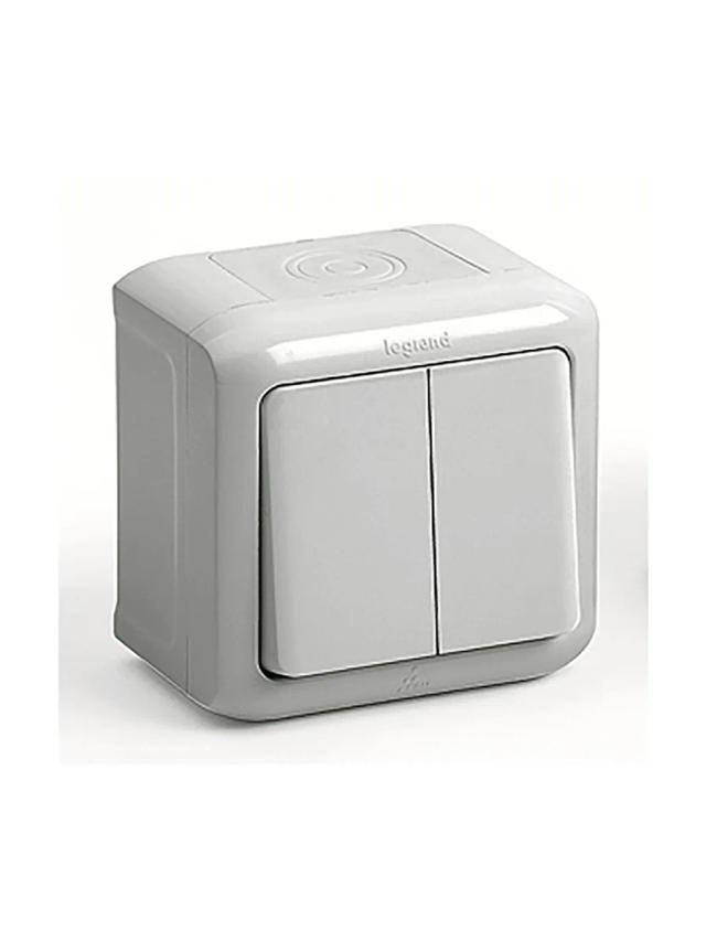 Выключатель 2 клавиши 10A IP44 Legrand 782332 серый