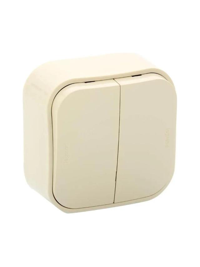 Выключатель 2 клавиши 10A IP20 Legrand 782232 слоновая кость