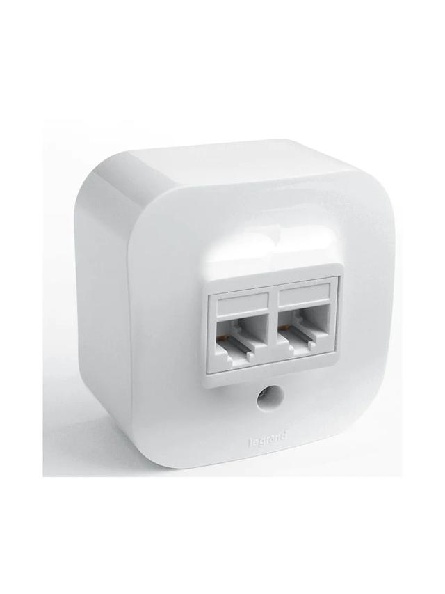 Розетка компьютерная 2 входа RJ45 CAT-5 Legrand 782228 белый