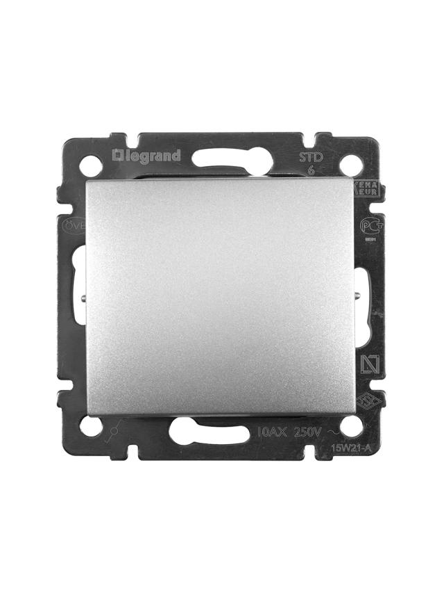 Переключатель на два направления 1 клавиша 10A IP20 Legrand 770106 алюминий