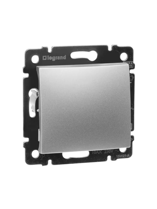 Выключатель 1 клавиша 10A IP20 Legrand 770101 алюминий