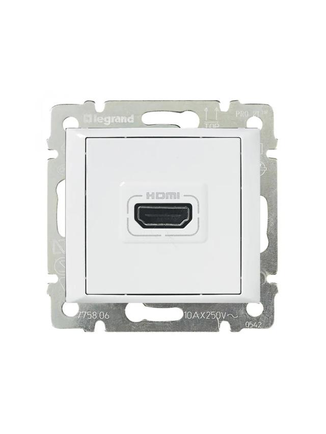 Розетка HDMI для аудио/видеоустройств Legrand 770085 белый