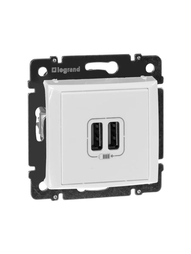 Розетка USB для зарядки двойная Legrand 770470 белый