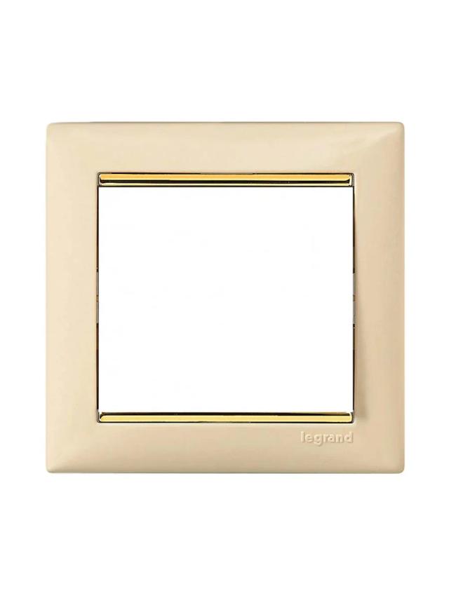 Рамка однопостовая 82х82мм Legrand 774151 слоновая кость / золотой