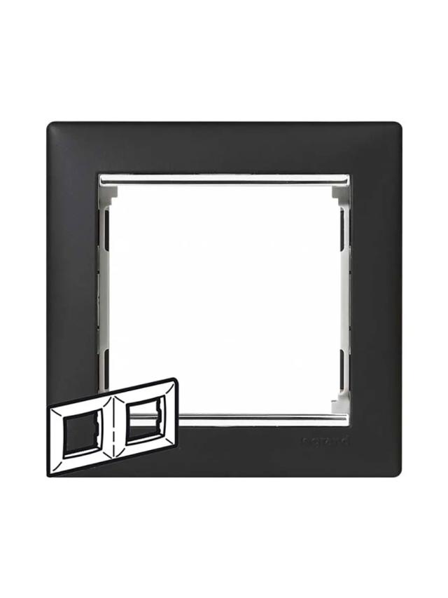 Рамка двухпостовая 153х82мм Legrand 770392 ноктюрн / серебряный штрих