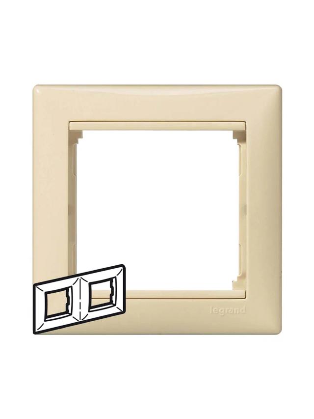 Рамка двухпостовая 153х82мм Legrand 774352 слоновая кость