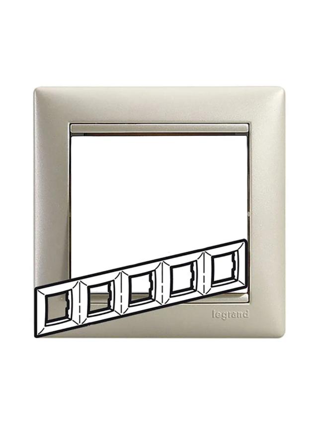 Рамка 5 постов 366х82мм Legrand 770475 жемчужный
