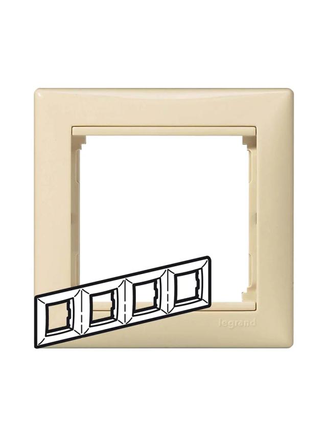 Рамка 4 поста 295х82мм Legrand 774354 слоновая кость
