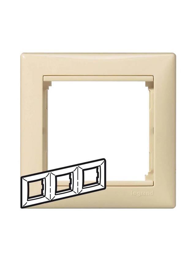 Рамка 3 поста 224х82мм Legrand 774353 слоновая кость