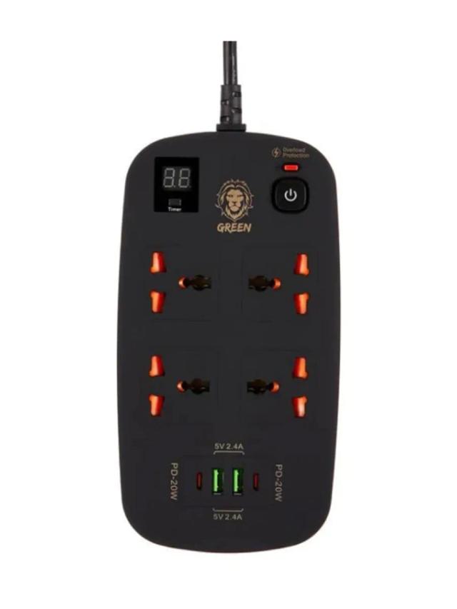 Розеточный блок Green GNPS2PD черный