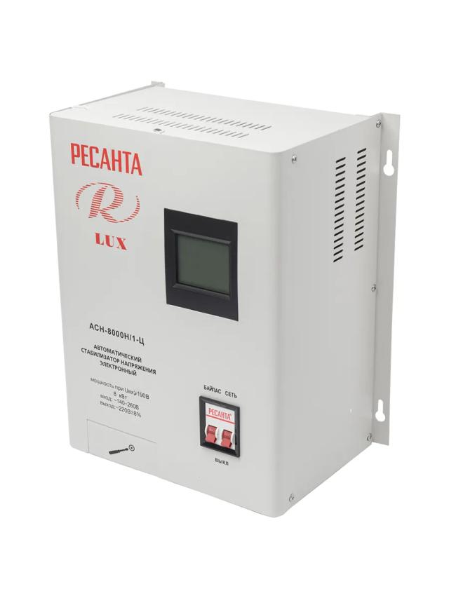 Стабилизатор напряжения 9.6кВа 220В Ресанта АСН-8000Н/1-Ц Lux