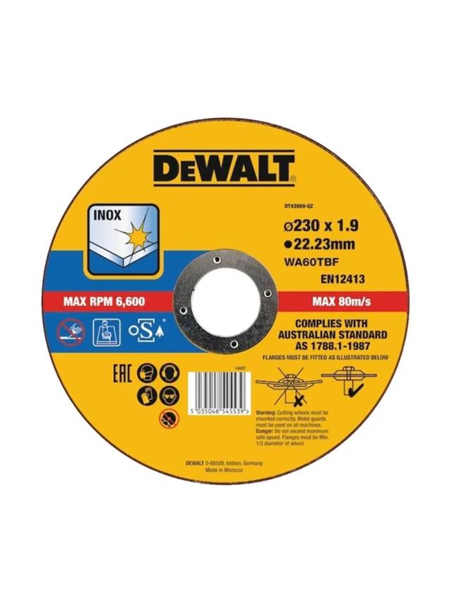Круг отрезной Inox 230 x 22.2 x 1.9 мм DeWalt DT43909-QZ
