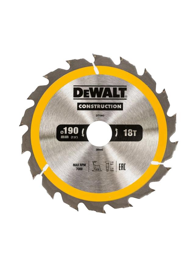 Пильный диск по дереву 190 х 30 мм DeWalt DT1943-QZ