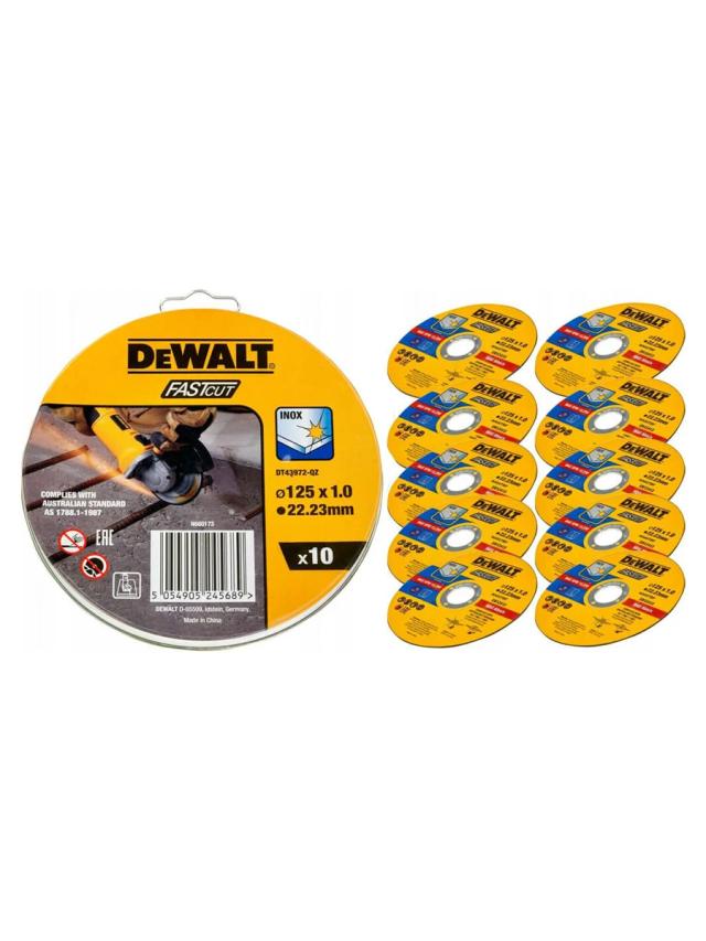 Круг отрезной по металлу 125 x 22.2 x 1 мм DeWalt DT43972-QZ 10шт