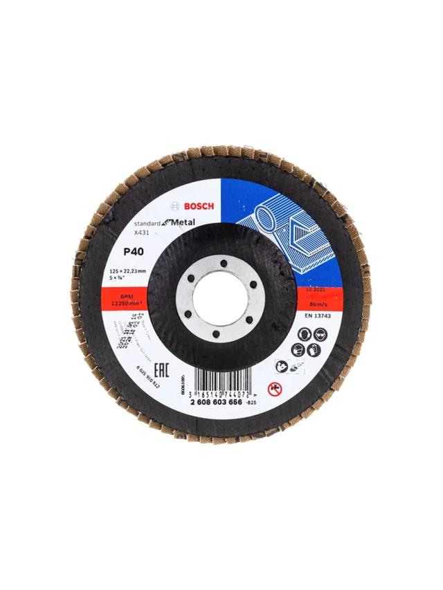 Круг лепестковый торцевой 125 x K40 Bosch Standard for Metal 2608603656