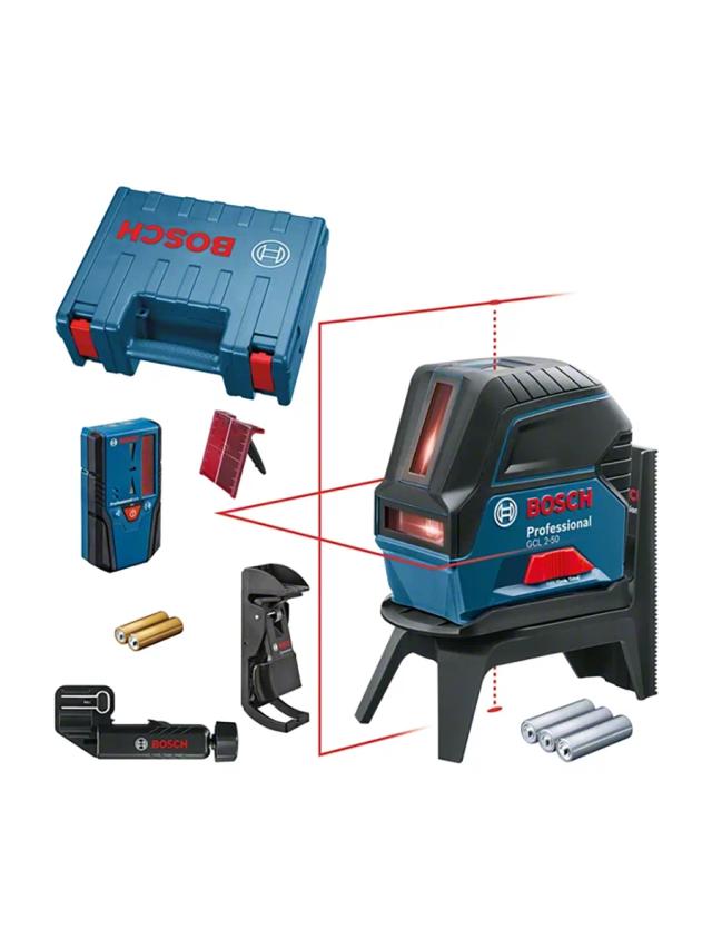 Лазерный уровень с лазерным приёмником Bosch GCL 2-50+LR6