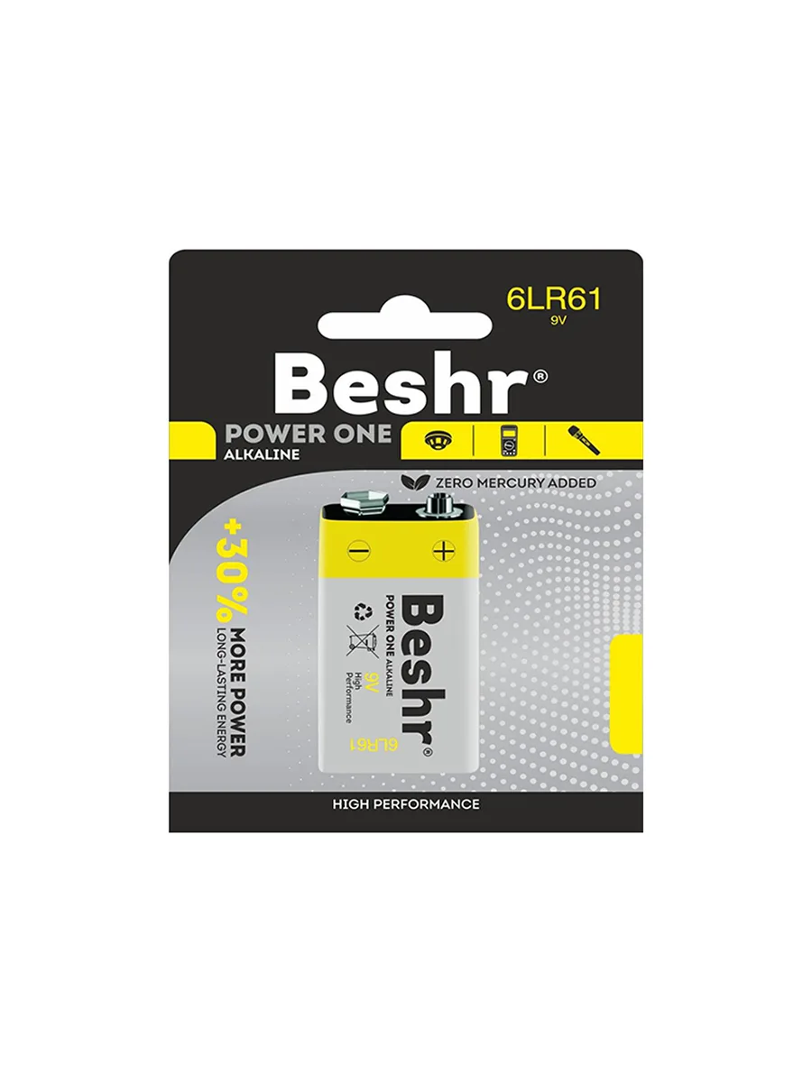 Батарейка Beshr Power One Alkaline 9В 6LR61