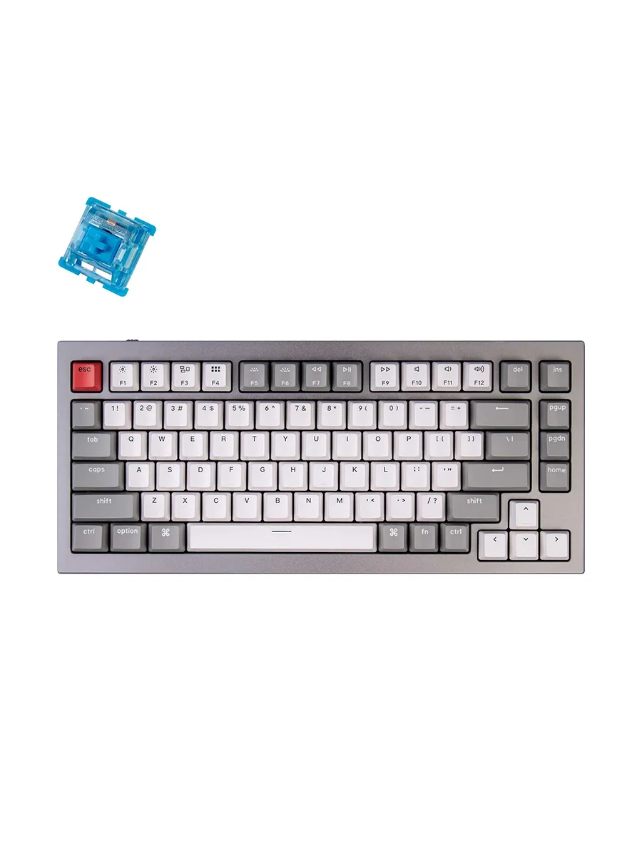 Игровая клавиатура Keychron Q1N2 Gateron Blue RGB серебристо-серый