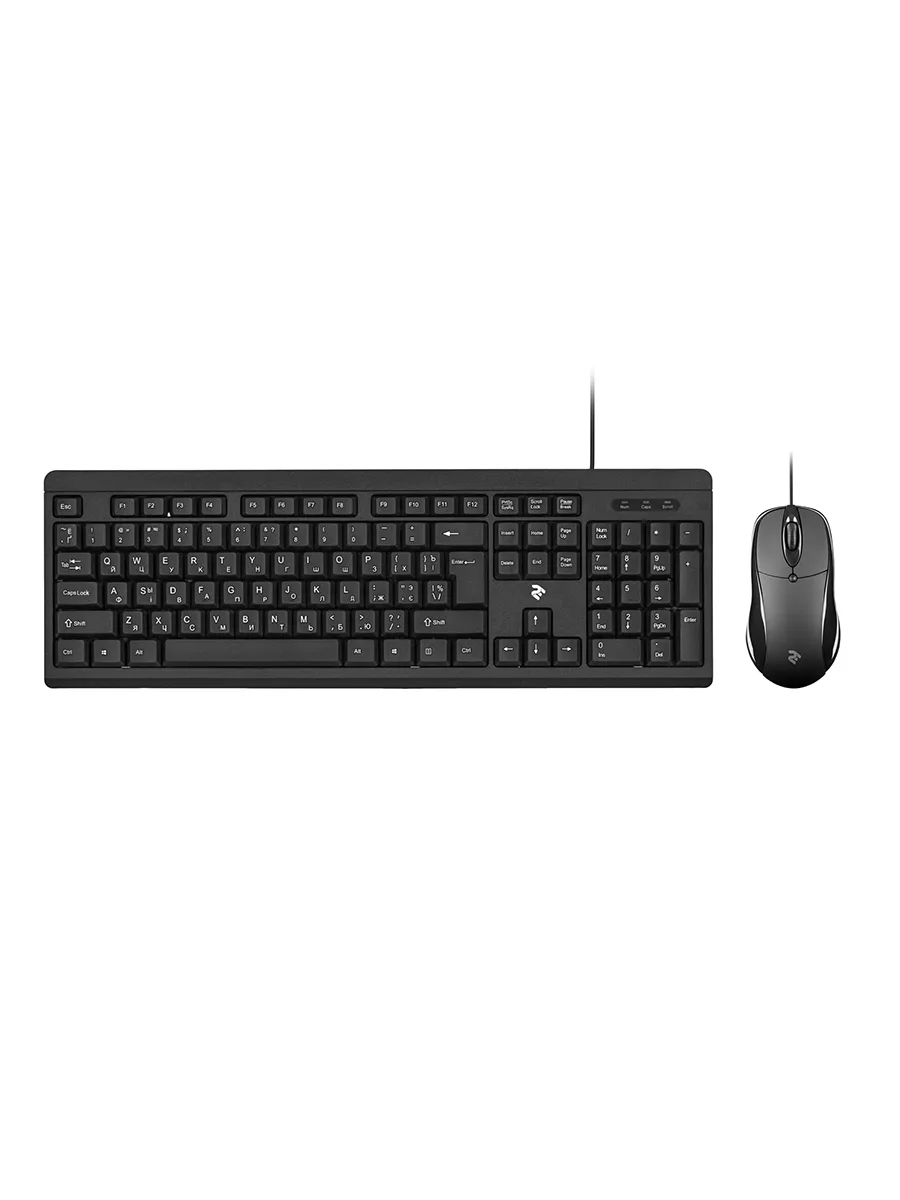 Комплект проводной клавиатуры и мыши 2E MK401 черный