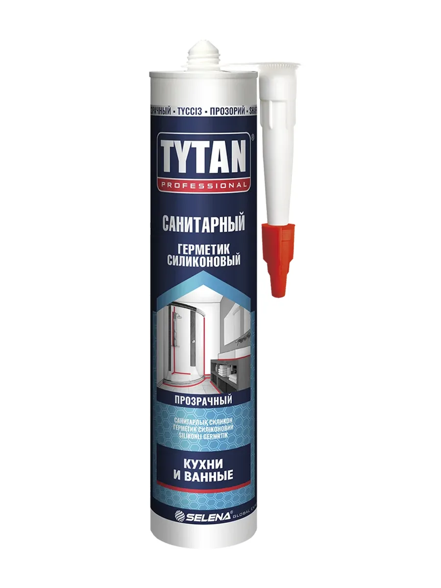 Санитарный силиконовый герметик для кухни и ванной Tytan 280 мл бесцветный