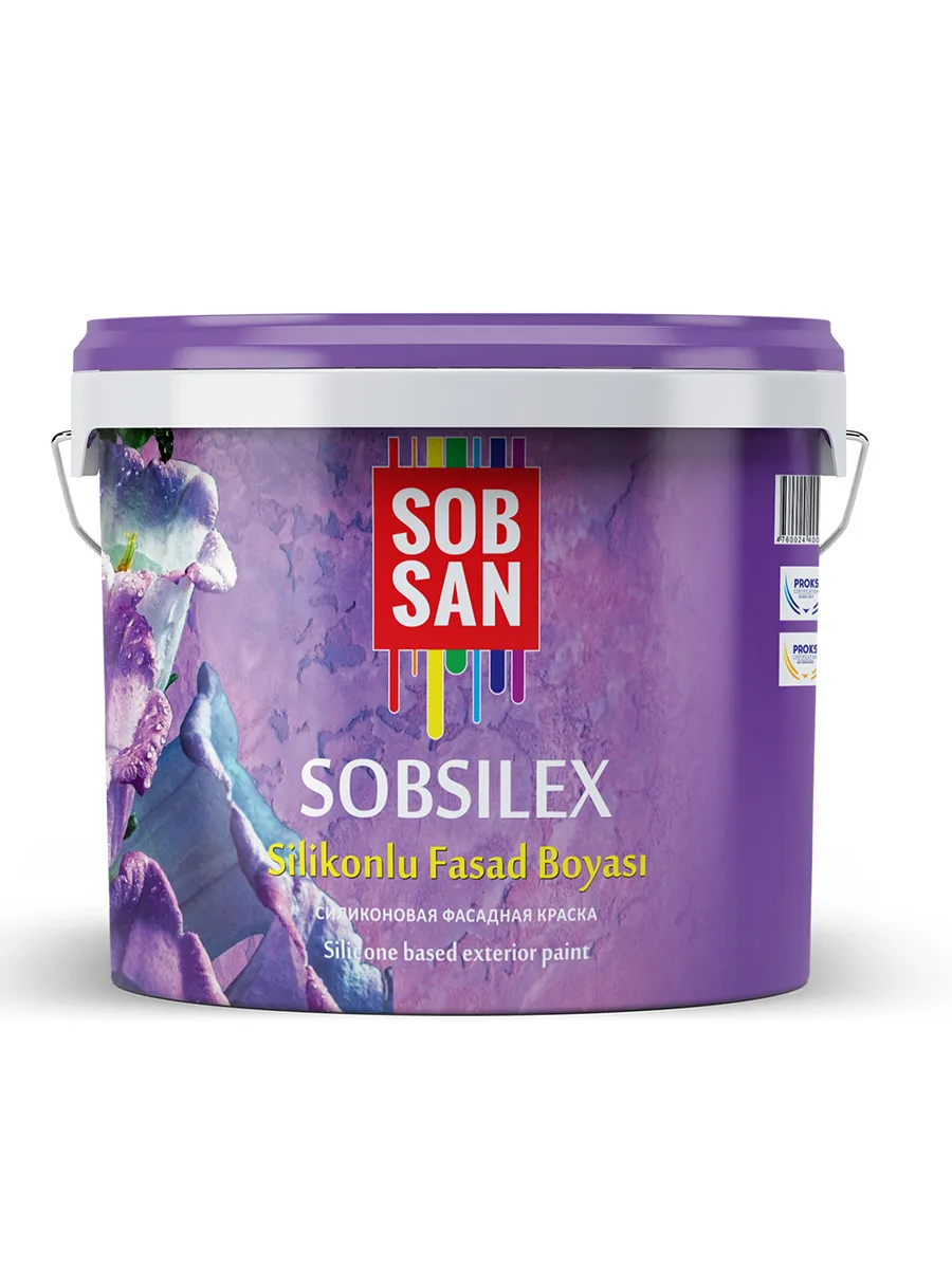 Фасадная силиконовая краска 10 кг Sobsan Sobsilex