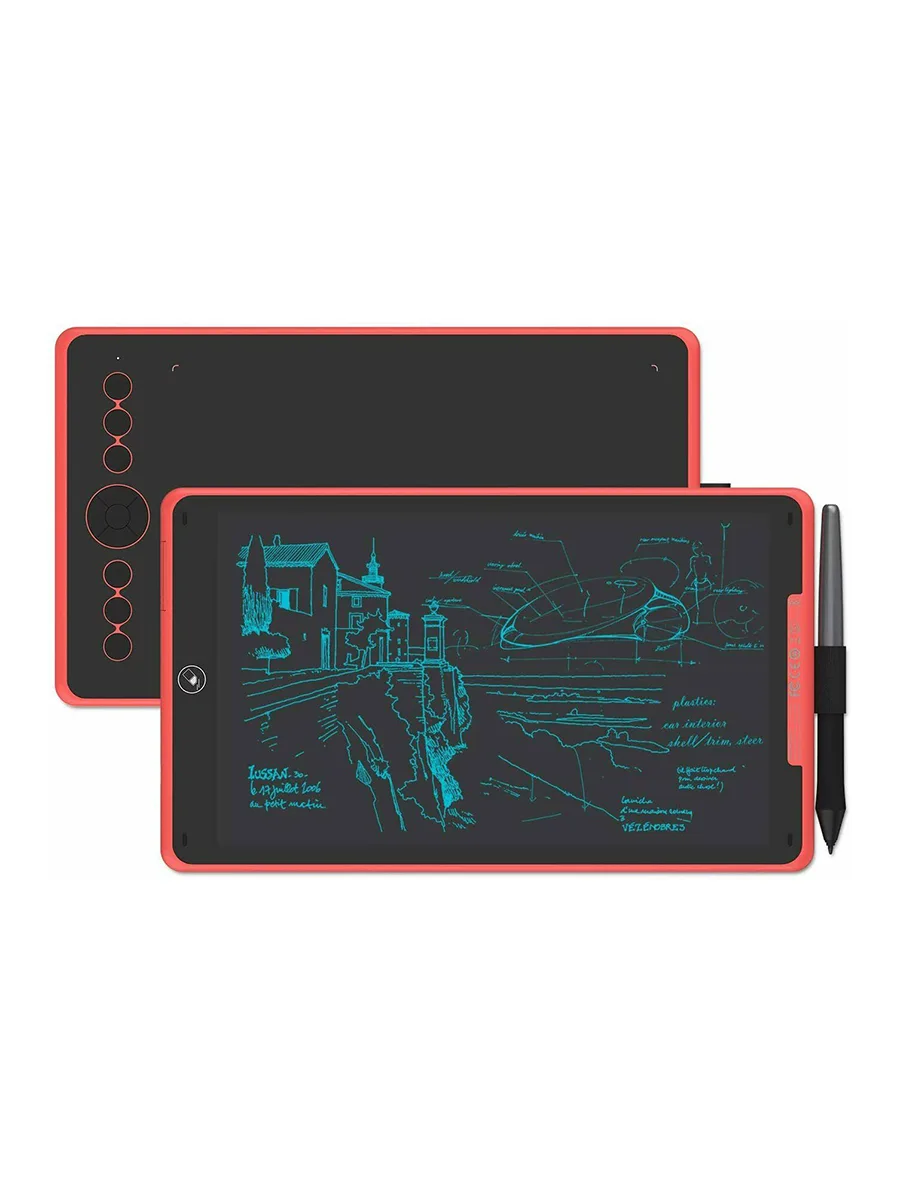Графический планшет 228.6 x 142.9 мм Huion H320M красный