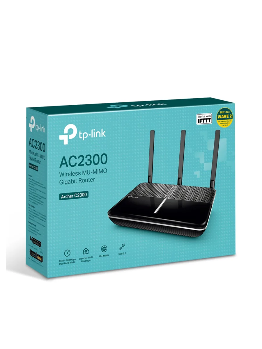Wi-Fi роутер 2.4/5 ГГц 2333 Мбит/сек Archer C2300 двухдиапазонный, гигабитный