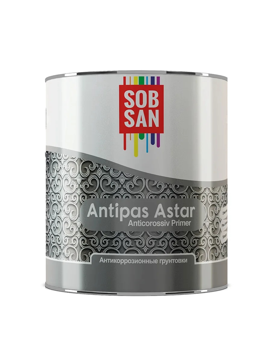 Антикоррозийная грунтовка 4 кг Sobsan Antipas Astar Anticorossiv Primer бордовый