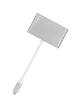 Адаптер USB Type-С - 3х USB Type-А Legrand серый