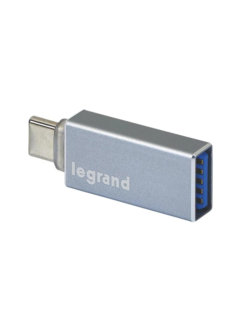 Адаптер USB Type-С - USB Type-А Legrand 050692 серый