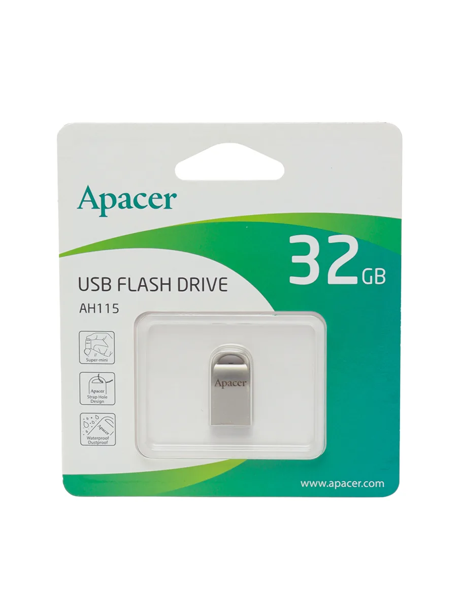 USB флешка 32Гб Apacer AH115 серебристый