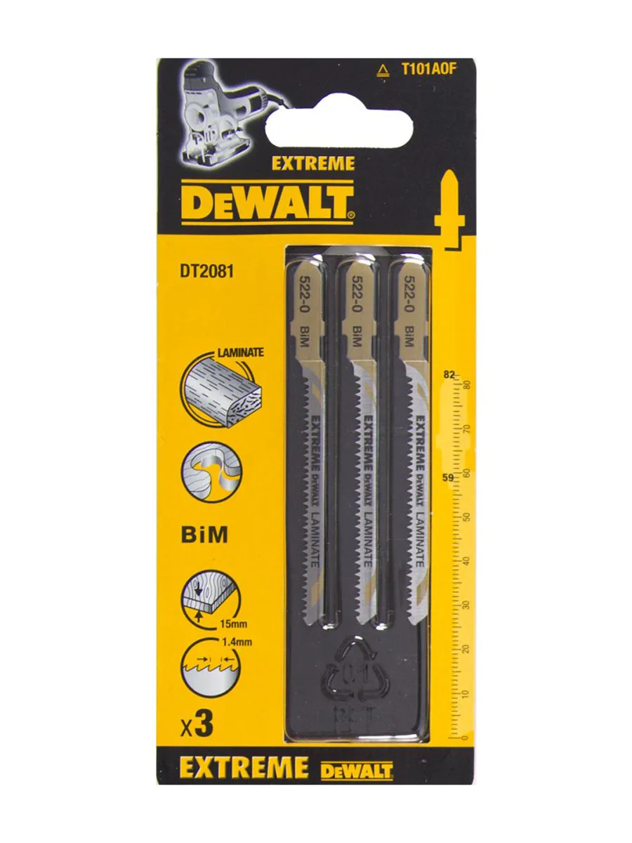 Пилки по ламинату для лобзика 82 мм BiM DeWalt DT2081-QZ
