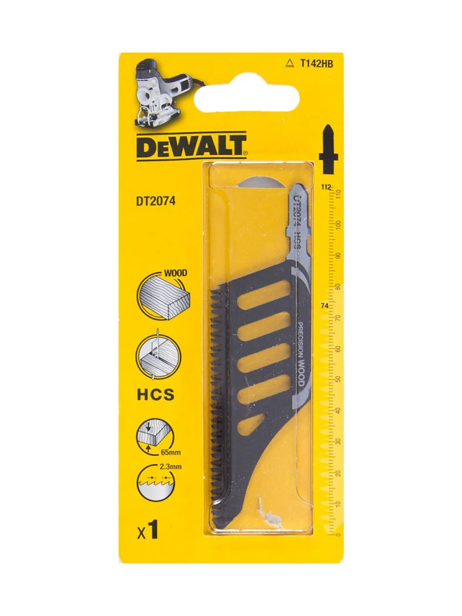 Пилки по дереву и пластмассе для лобзика 112 мм HCS DeWalt DT2074-QZ