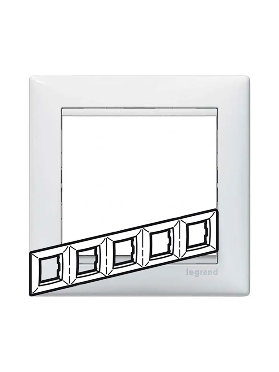 Рамка 5 постов 366х82мм Legrand 774455 белый