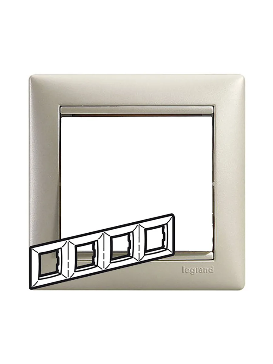 Рамка 4 поста 295х82мм Legrand 770474 жемчужный