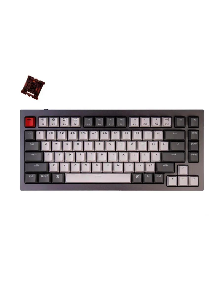 Игровая клавиатура Keychron Q1N3 Gateron Brown RGB серебристо-серый