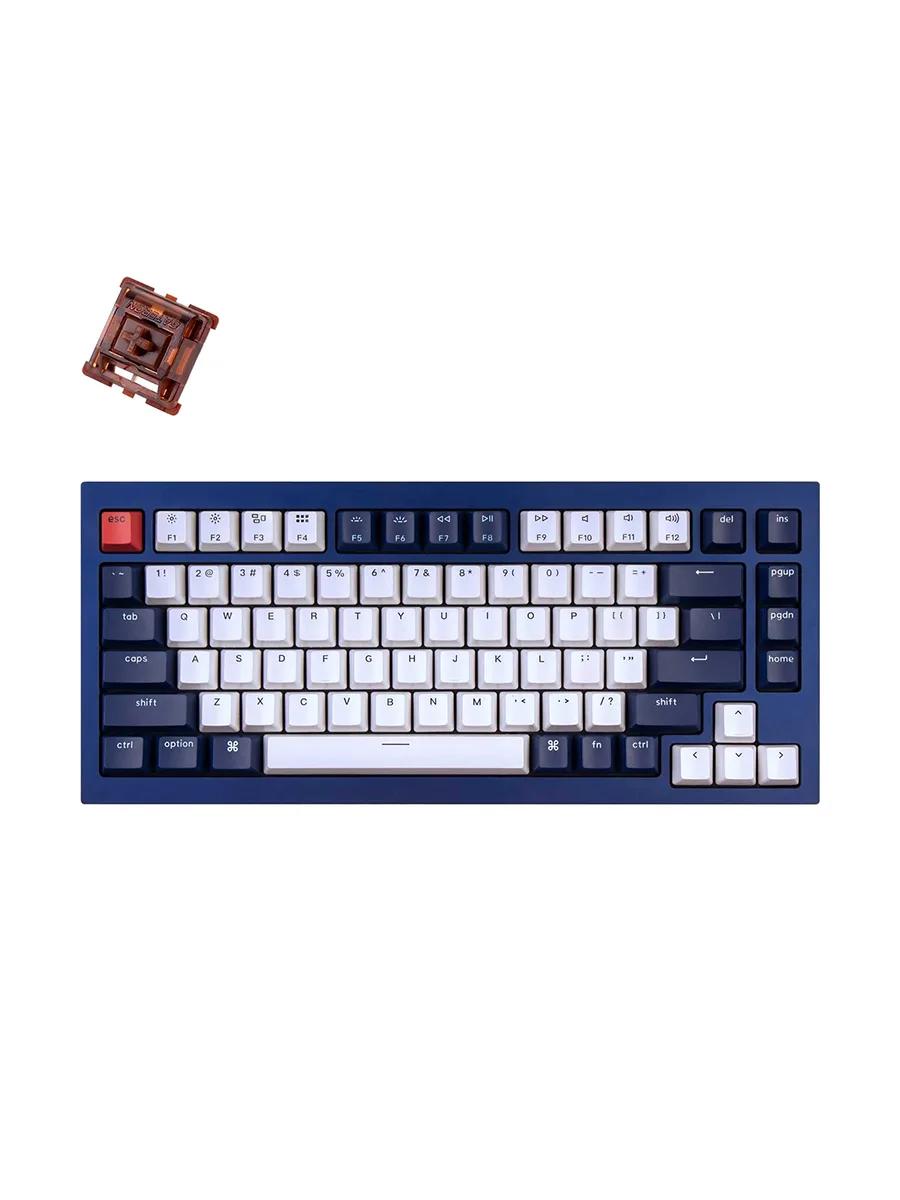 Игровая клавиатура Keychron Q1O3 Gateron Brown RGB темно-синий