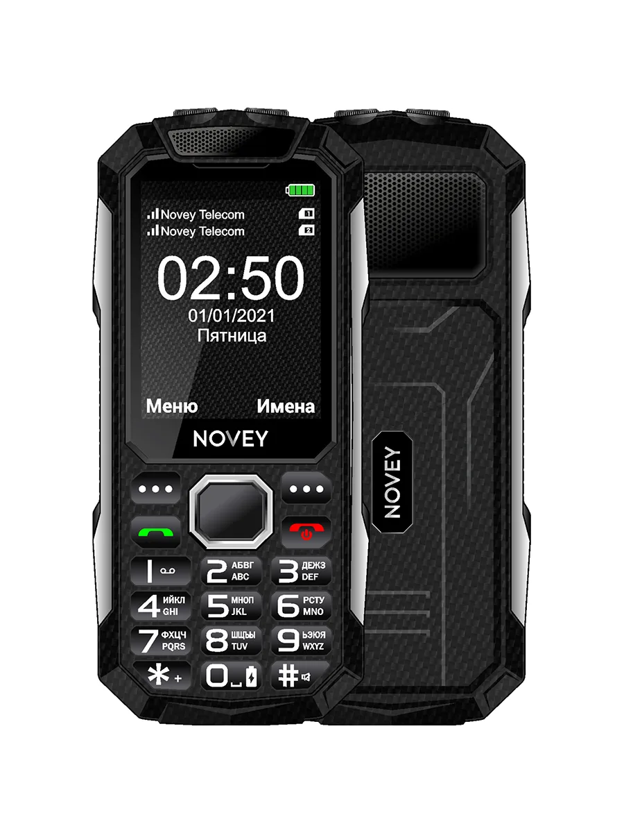 Сотовый телефон 2.4″ 32Мб Novey T250 черный карбон