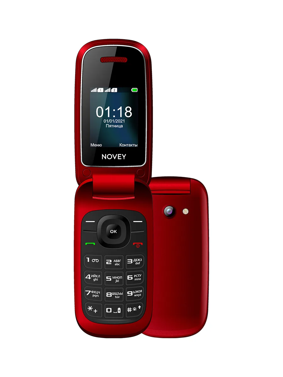 Сотовый телефон 1.77″ 32Мб Novey 118 красный
