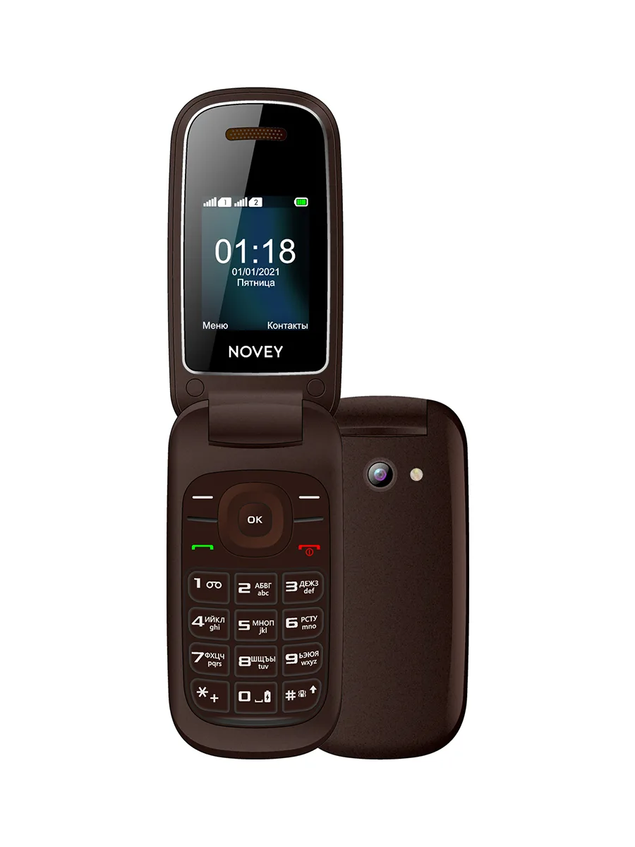 Сотовый телефон 1.77″ 32Мб Novey 118 коричневый