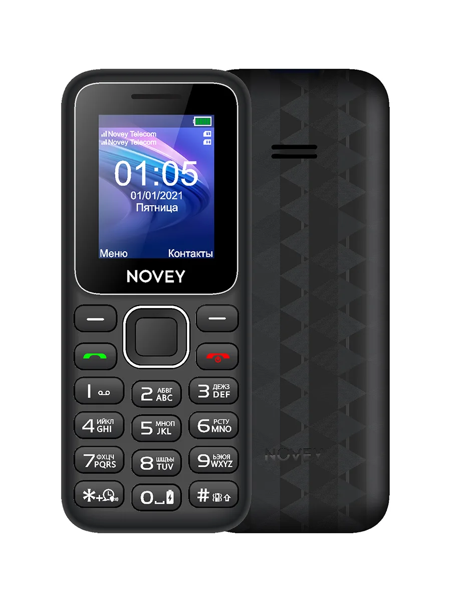 Сотовый телефон 1.77″ 32Мб Novey 105C черный