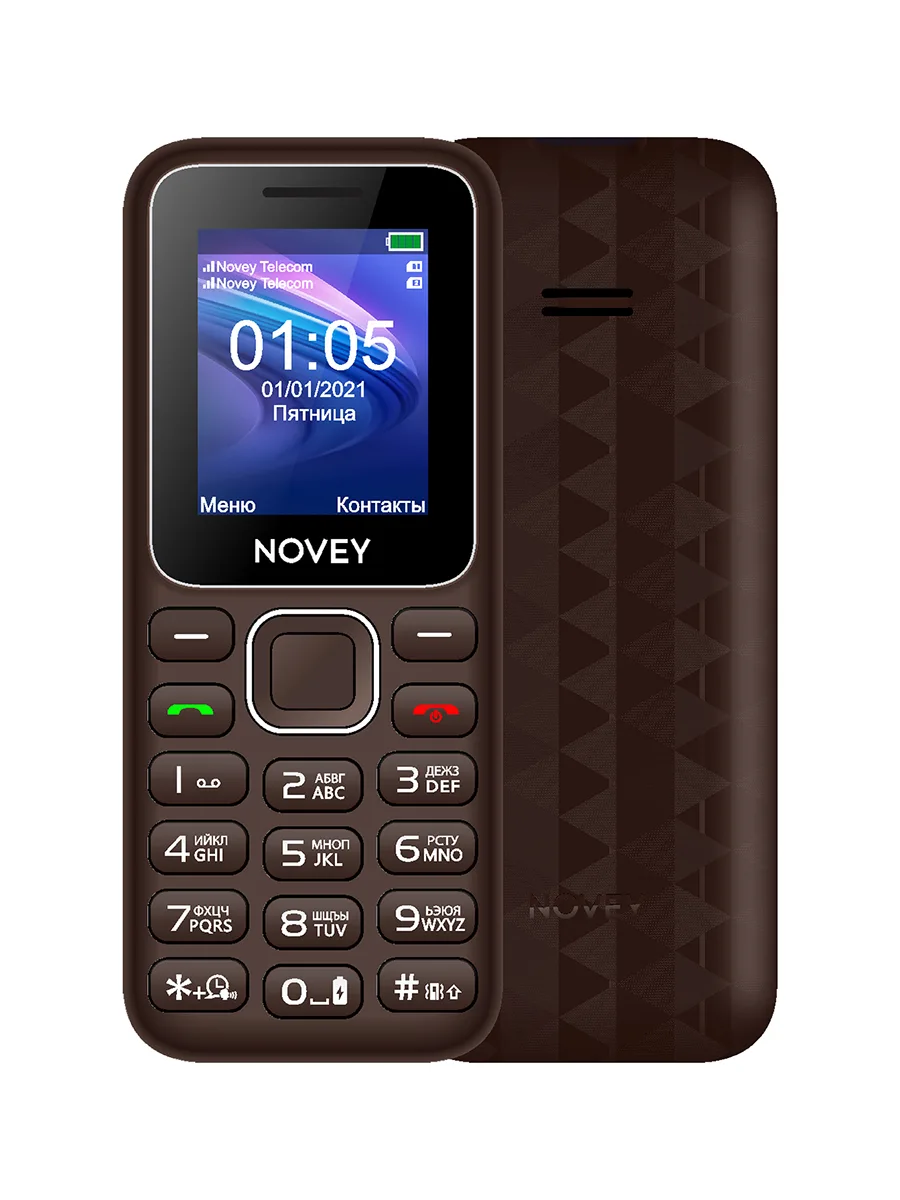 Сотовый телефон 1.77″ 32Мб Novey 105 коричневый