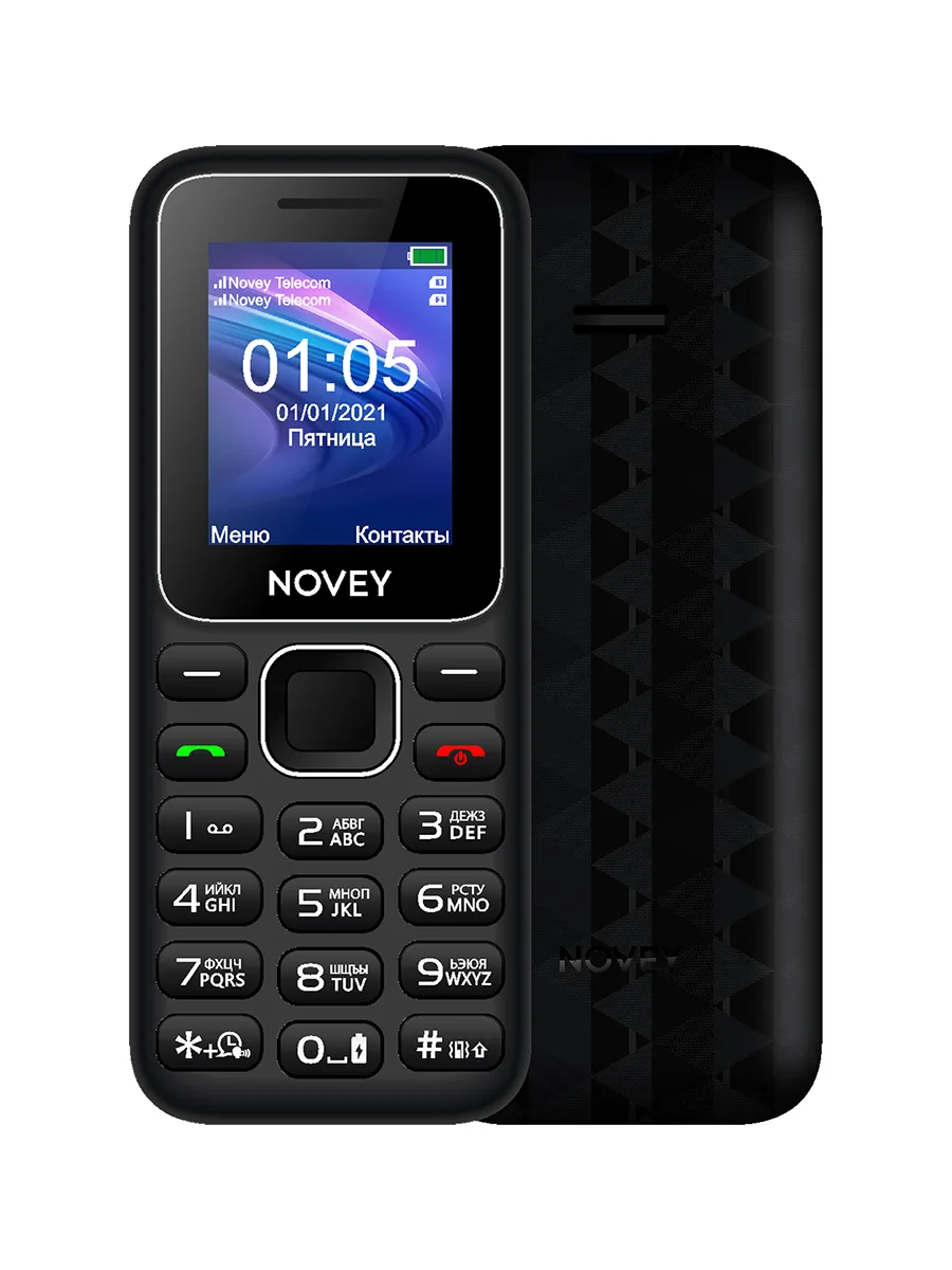 Сотовый телефон 1.77″ 32Мб Novey 105 черный
